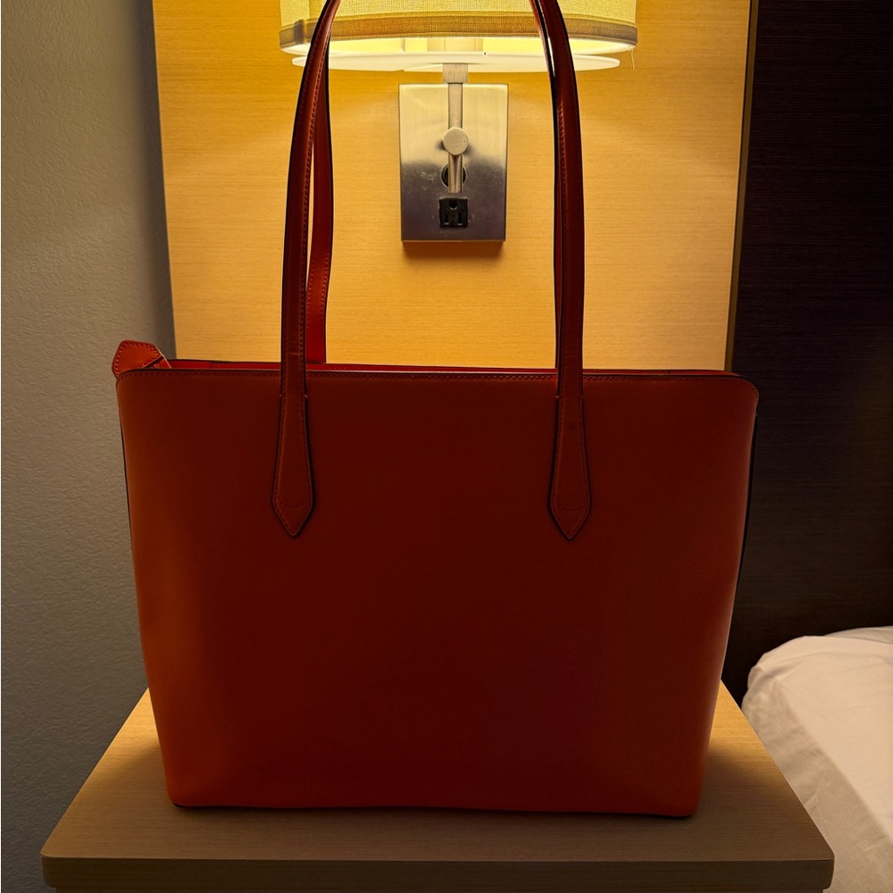 KATE SPADE NEW YORK Leather BREANNA Tote/Shopper/Shoulder Bag ~ Orange WKR00513 - Picture 4 of 6